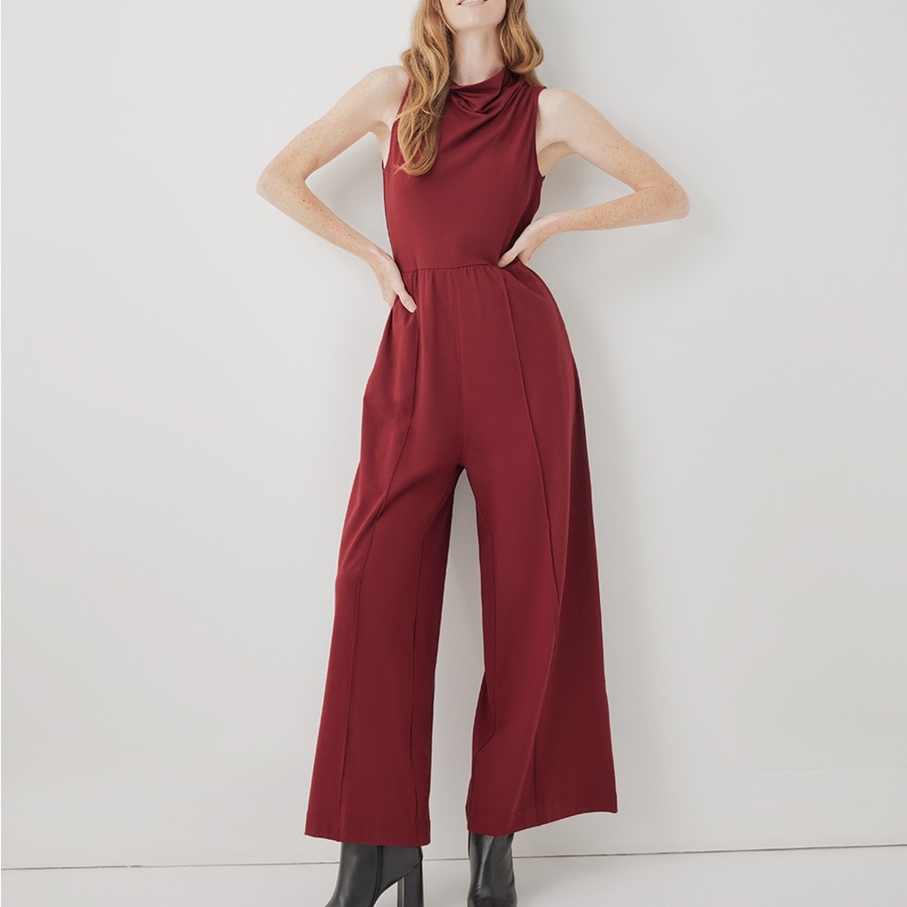 Pact Women’s Fit & Flare Cowl Neck Jumpsuit
